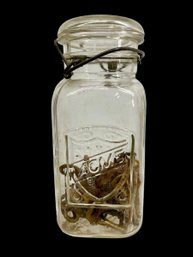 Antique Atlas Jar With Bunch Of Skeleton Keys