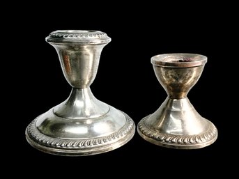 Two Weighted Sterling Candlesticks