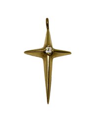 Vintage 14K Gold And Diamond Cross Pendant