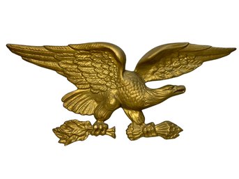 Large Cast Metal Eagle Painted Gold