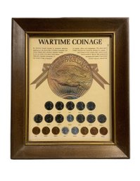 Wartime Coinage Framed Set Of Old Pennies And Nickels Steel And Copper