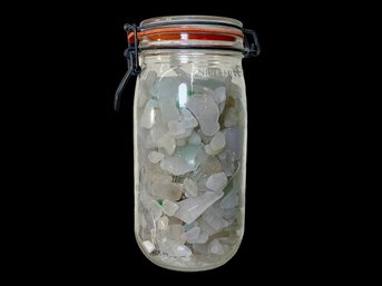 5 Plus Pounds Of Seaglass In Jar Majority Larger Pieces