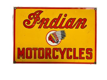 Vintage Indian Motorcycles Porcelain Advertising Sign