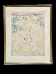 Vintage Mid-century Lithograph Print Of Picasso Maternity