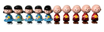 Lot Of Ten Vintage New Old Charles Schulz Peanuts Rubber Pocket Figures Lucy And Charlie Brown King Features