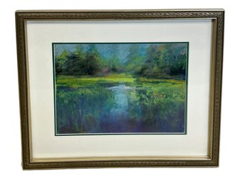 Vintage Pastel Of Lake Scene Indistinctly Signed  Believed To Be Gloucester Or Rockport