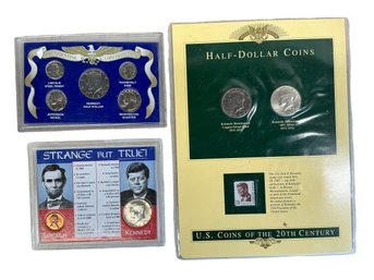 Vintage Coin Collection Kennedy Lincoln Strange But True Coincidence Set 40 Percent Silver 1776 Half Dollar