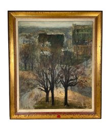 Jacques Vallery Radot (1920-2001) French Impressionist Oil On Canvas Of City Park Signed