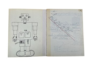 Outsider Art Notebook For The Creation Of Robot Lexor 1979 To 1980