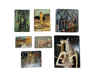 Lot Of Seven Modern Art Coasters