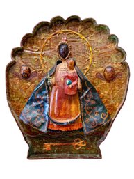 Papier Mache Virgin Mary Cuban Sculpture