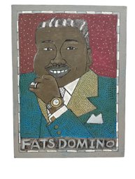 2005 Oil On Canvas Portrait Of Fats Domino By Mark Andresen New Orleans Folk Art