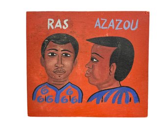 Folk Art Painting On Board  Of Ras Azazou