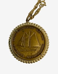 Vintage 1973 Gloucester Commemorative Medal For Gertrude L Thebaud Schooner 350th Anniversary