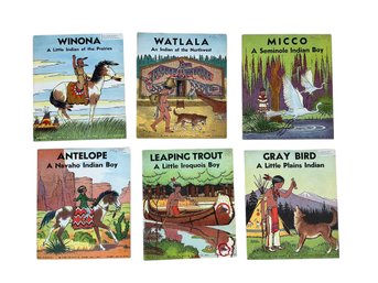 Six Vintage 1935 Childrens Books Native American Watlala Indian Of Northwest Illustrated By Roger Vernam