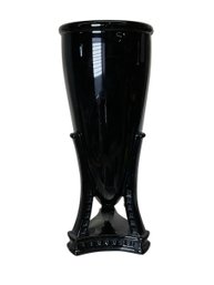 1936 Fostoria Tri-Pod Vase Rocket Vase #2454 Black/Ebony Colored Glass - Rare