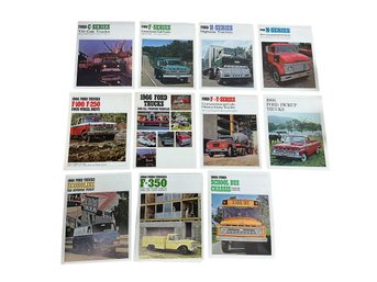 Vintage 1960s Ford Truck Brochures C F H N T Series Econoline Super Van 1966 School Bus Pickup Etc