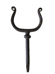 Very Early Antique Fancy Wrought Iron Oarlock ?