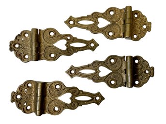 Four Brass Or Bronze Antique Hinges