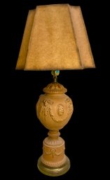 Vintage French Neoclassical Terra Cotta Lamp Boho Chic Style