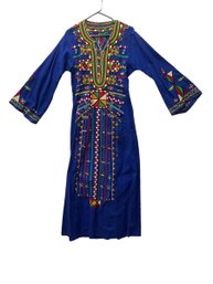 Funky Vintage Womens Caftan Embroidered Dress Middle Eastern Style