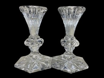 Two Waterford Crystal Candlesticks
