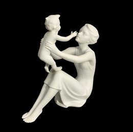 G Bochmann Kaiser German Bisque Porcelain Figurine Of Mother And Child