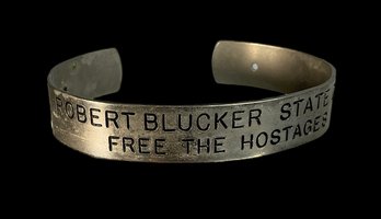 1979 Iran Hostage Crisis Memorabilia Robert Blucker State Dept Free The Hostages Steel Bracelet