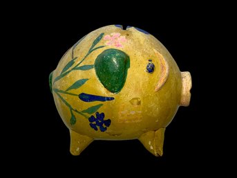 Antique Or Vintage Ceramic Painted Piggy Bank