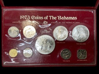 9 Coin Proof Set 1973 Coins Of The Bahamas Multiple Silver Coins