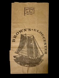 Antique Browns Gloucester MA Ephemera Paper Bag