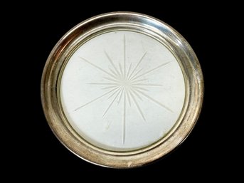Small Glass Sterling Rim Dish