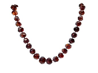 Faceted Authentic Amber Beaded Necklace