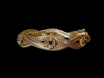 14K Gold And Sapphire Estate Bracelet