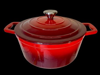 Heavy Modern Red Enamel Cast Iron Dutch Oven Pot