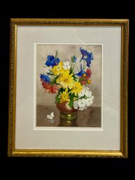 Framed Unsigned Watercolor By Marguerite S. Pearson Of Rockport, Mass.