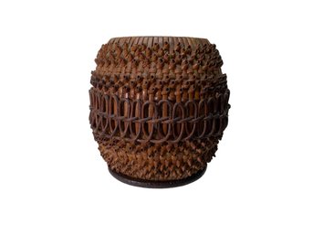 Native American Or Style Handmade Woven Vase