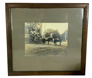 Large Antique Photo Of Bath Maine Colonial Club Horse And Carriage Parade