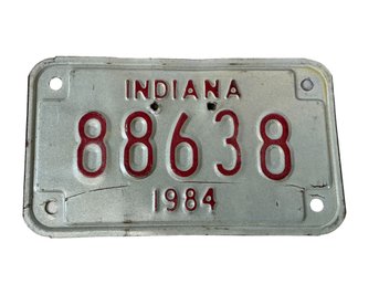 Vintage 1984 Indiana Motorcycle License Plate