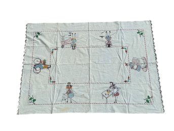 Fabulous Vintage 1950s Paragon Needlecraft No 453 Kitchen Cloth Tablecloth Peri Lusta Cross Stitch