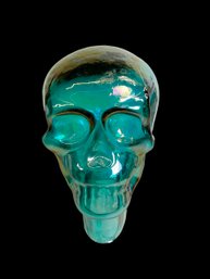 Vintage Iridescent Glass Skull For Halloween