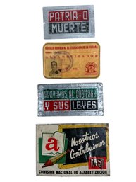 Cuban Revolution Literacy Campaign Plaques Alfabetizacion Patrio O Muerte Homeland Or Death Cuba Fidel