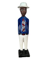 Folk Art Carved Figure Of An African Gentleman