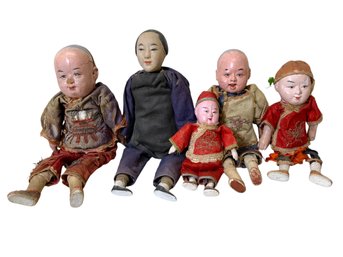 Lot Of Five Antique Chinese Dolls