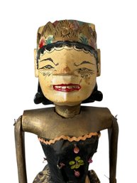 Another Large Vintage Indonesian Stick Puppet With Crane Form Headdress