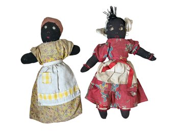 Two Vintage Jamaican Cloth Dolls