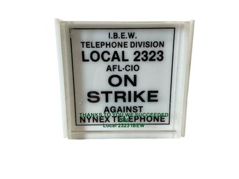 Vintage 1989 IBEW Local 2323 Strike Plaque Union Strike Against Nynex Telephone Now Verizon