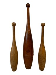 Antique Turned Wooden Juggling Pins Or Exercise Weights Leonard Burdett And Coe Company