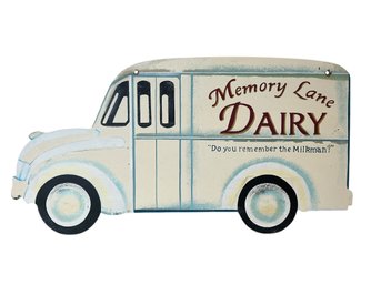 Vintage Or Style Memory Lane Dairy Milk Truck Metal Sign