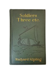 Antique 1922 Book Rudyard Kipling Soldiers Three Etc